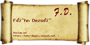 Féhn Dezső névjegykártya