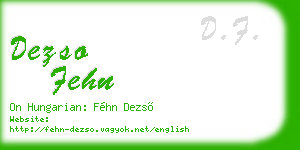 dezso fehn business card